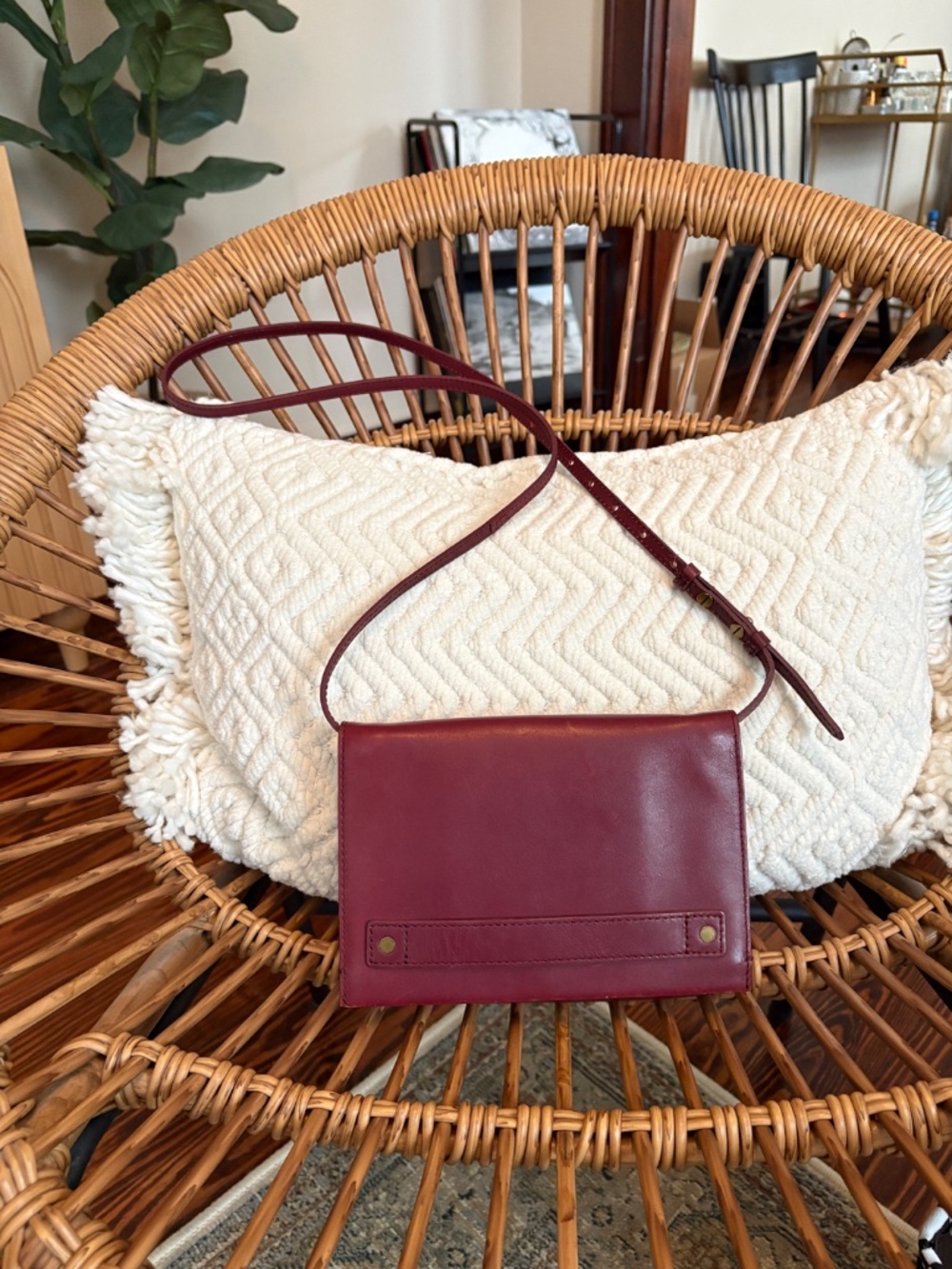 Madewell Burgundy Leather Crossbody Bag Adjustable Strap